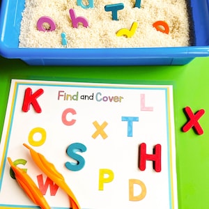 Alphabet Sensory Bin Printable: Preschool Letter Activities (instant ...