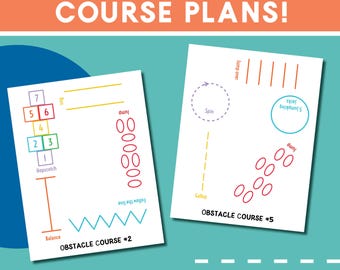 Planos de carrera de obstáculos con tiza: 6 actividades imprimibles (PDF)