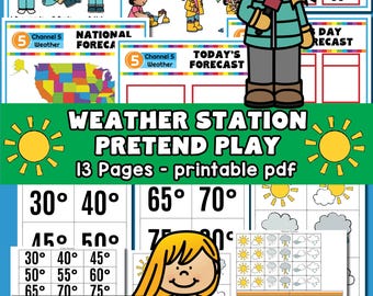 Weather Station Pretend Play Printables: Classroom Theme (PDF)