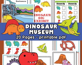 Dinosaur Museum Pretend Play Printable: Kids Activities (PDF)