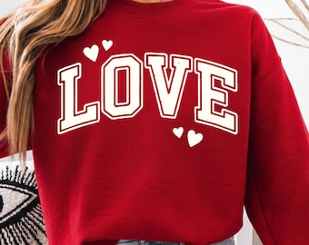 LOVE SVG PNG | Valentine Love Design | Retro Varsity Letter Love | Valentine’s Day Cut File | Cricut Silhouette