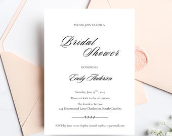 Minimalist Bridal Shower Invitation | Modern Bridal Shower Invite | Digital Download 5x7