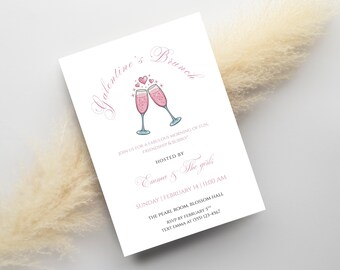 Galentines Brunch-Einladung | Bearbeitbar Galentine's Day Invite | Mädchen Brunch Party | Digitaler Download 13 x 18