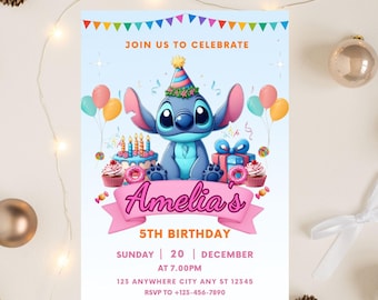 Modelo de convite para festa de aniversário com ponto cruz (download digital)