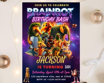 Brainrot Birthday Invitation: Italian Root Party (Digital Download)