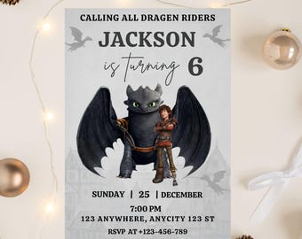 How to Train Your Dragon Birthday Invitation: Viking Party (Digital Download)