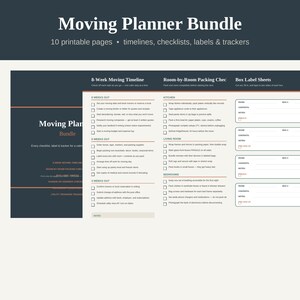 Verhuisplanner (printbaar pakket) | Verhuisplanning van 8 weken, paklijst, dooslabels, adreswijziging
