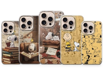 Snoopy Phone Case Cartoon Dog Art Beautiful Cover for iPhone 17 Pro Max 16 15 14 12 Samsung S25 Ultra S24 S25FE A17 A56 Pixel 10 XL 9a XS 8