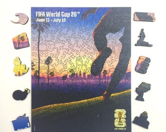 FIFAワールドカップ2026ロサンゼルス公式ライセンス木製ジグソーパズル
