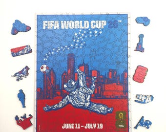 Wereldkampioenschap voetbal 2026 officiële FIFA Dallas 200-delige legpuzzel met licentie, cowboyvoetbalkunst, Dallas Souvenir, uniek verjaardagscadeau voor mannen