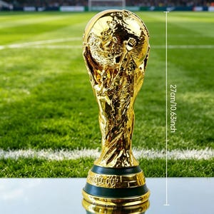 Replika av FIFA World Cup-trofé | Fotbollspresent 2026 | Samlarobjekt av fotbollstrofé i guld och harts 2026 | Fotbollsmästerskapspokal | Dekor till sportfans