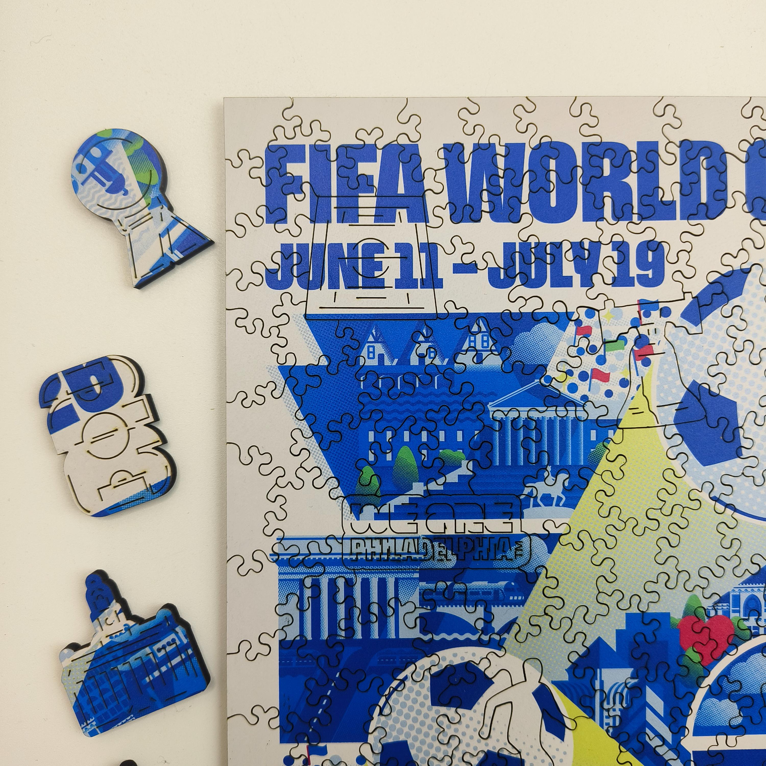 World Cup 2026 Official FIFA Wooden Puzzle | Philadelphia Souvenir