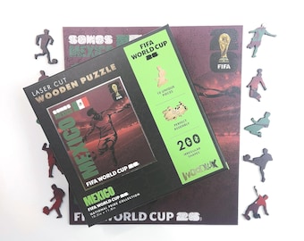 FIFA World Cup 2026 Official Licensed Mexico Wooden Jigsaw Puzzle -200pc Soccer Fan Gift - Mexico National Pride sports decor, Souvenir Art
