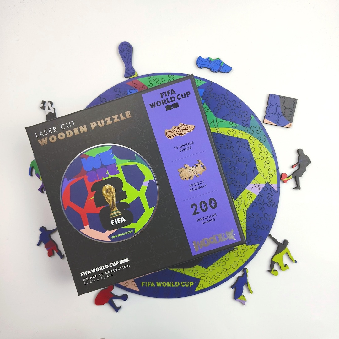 FIFA World Cup 2026 Official Multi-color Soccer Ball Wooden Jigsaw