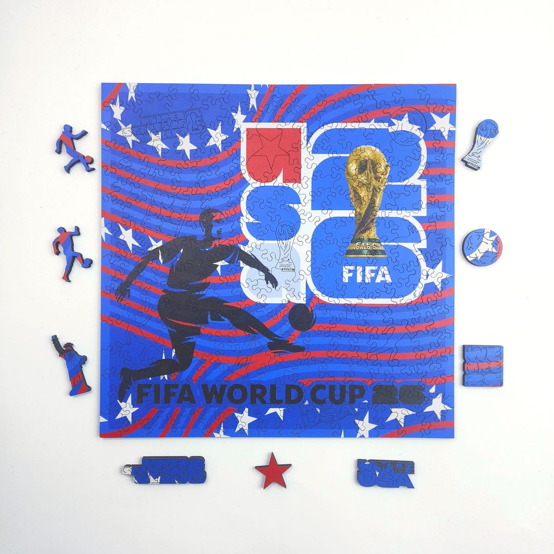 FIFA World Cup 2026 記念コースター4枚セット World Cup 2026 Official FIFA USA 200 Pcs Wooden Jigsaw Puzzle