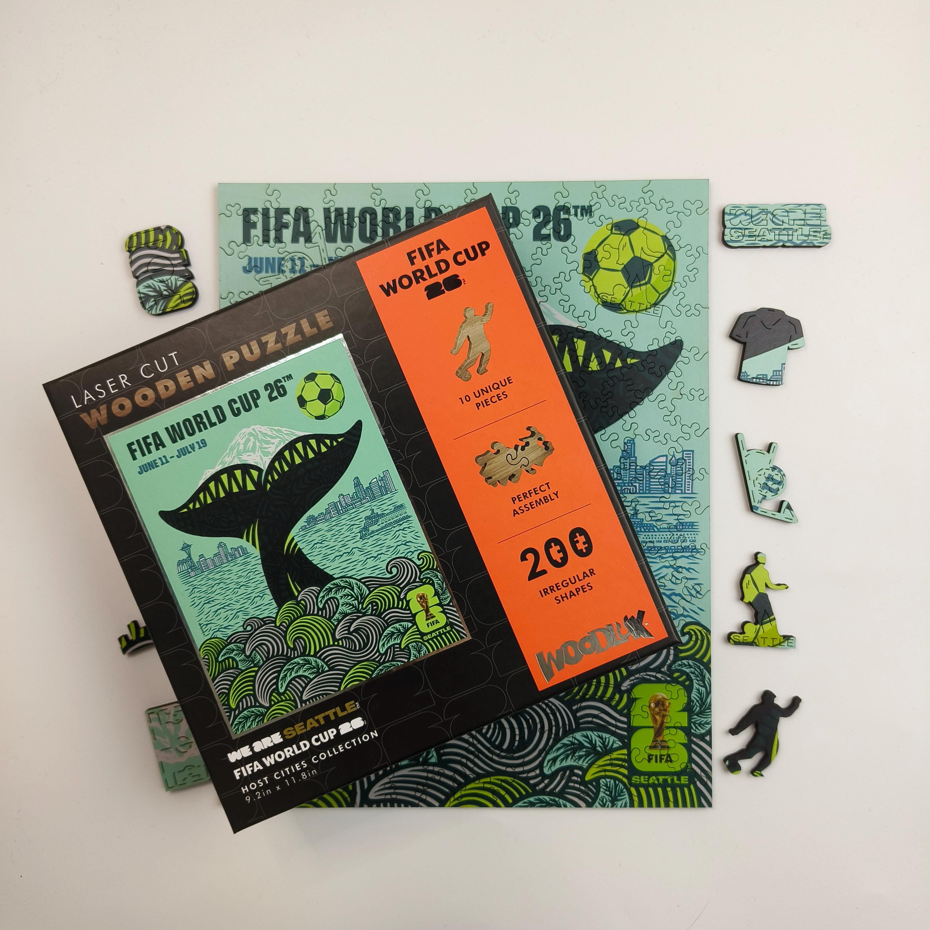 記念グッズ FIFA WORLD CUP THE GRASS OF FINAL MATCH Official Licensed FIFA World Cup 2026 Seattle Wooden Jigsaw Puzzle