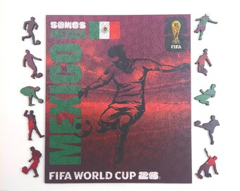 Rompecabezas de madera oficial de la FIFA México 26, 200 piezas, con licencia, regalo de Somos México, recuerdo para aficionados al fútbol, regalo para hombres, regalo de cumpleaños