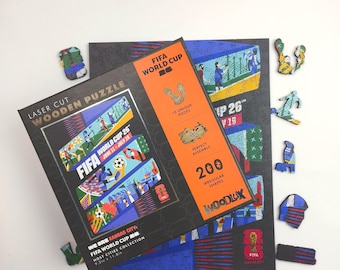 FIFA World Cup 2026 Official Licensed Kansas City Wooden Jigsaw Puzzle - 200 Piece Soccer Fan Gift - sports decor Souvenir - Football Art