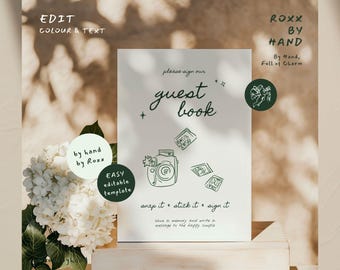 Polaroid Guestbook Sign, Instax 12 Instructions, Wedding Photo Guest Sign, Personal Message, Reception Guestsign
