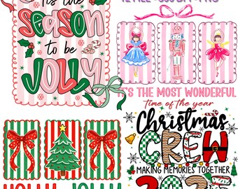 Pacchetto PNG di Buon Natale, disegni per sublimazione delle festività (download digitale)
