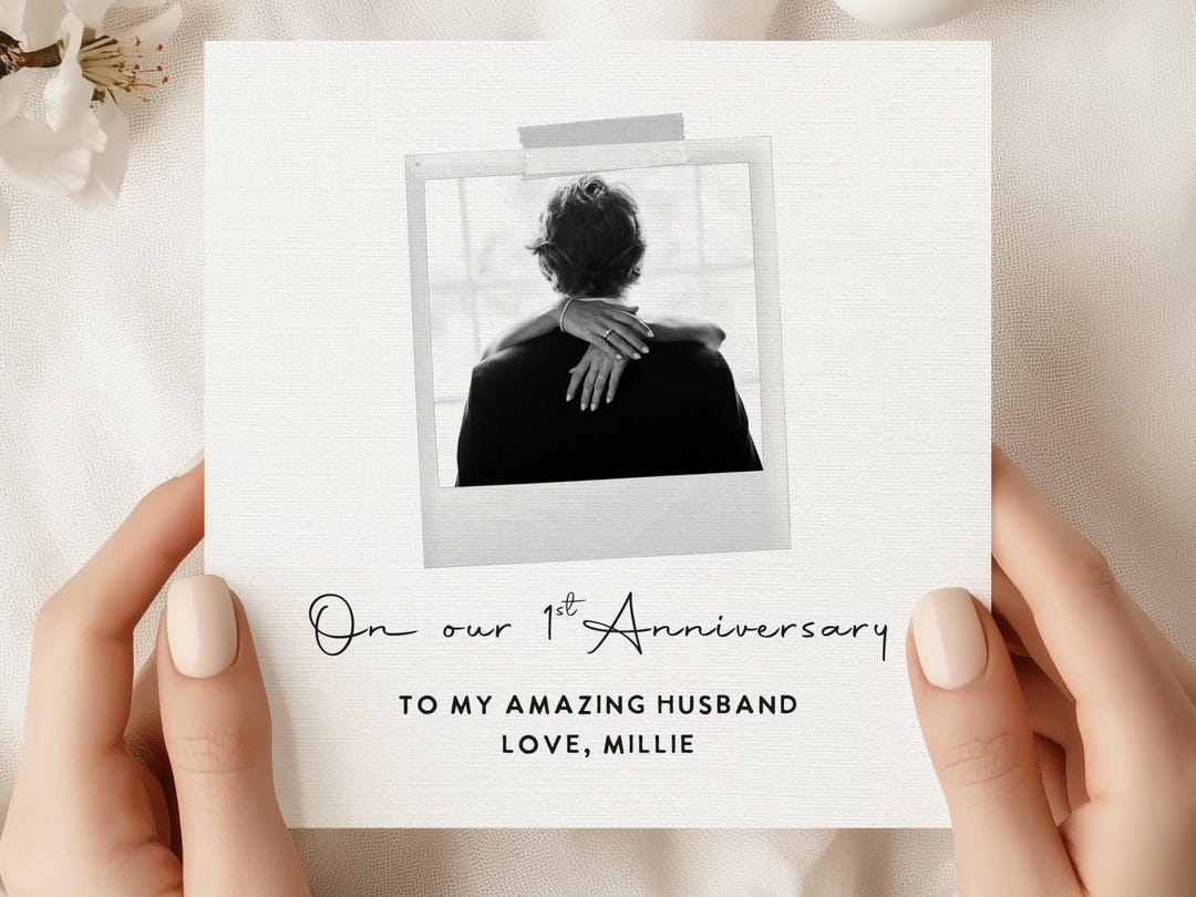 Personalized Photo Anniversary Card Custom Picture Card for Husband ...