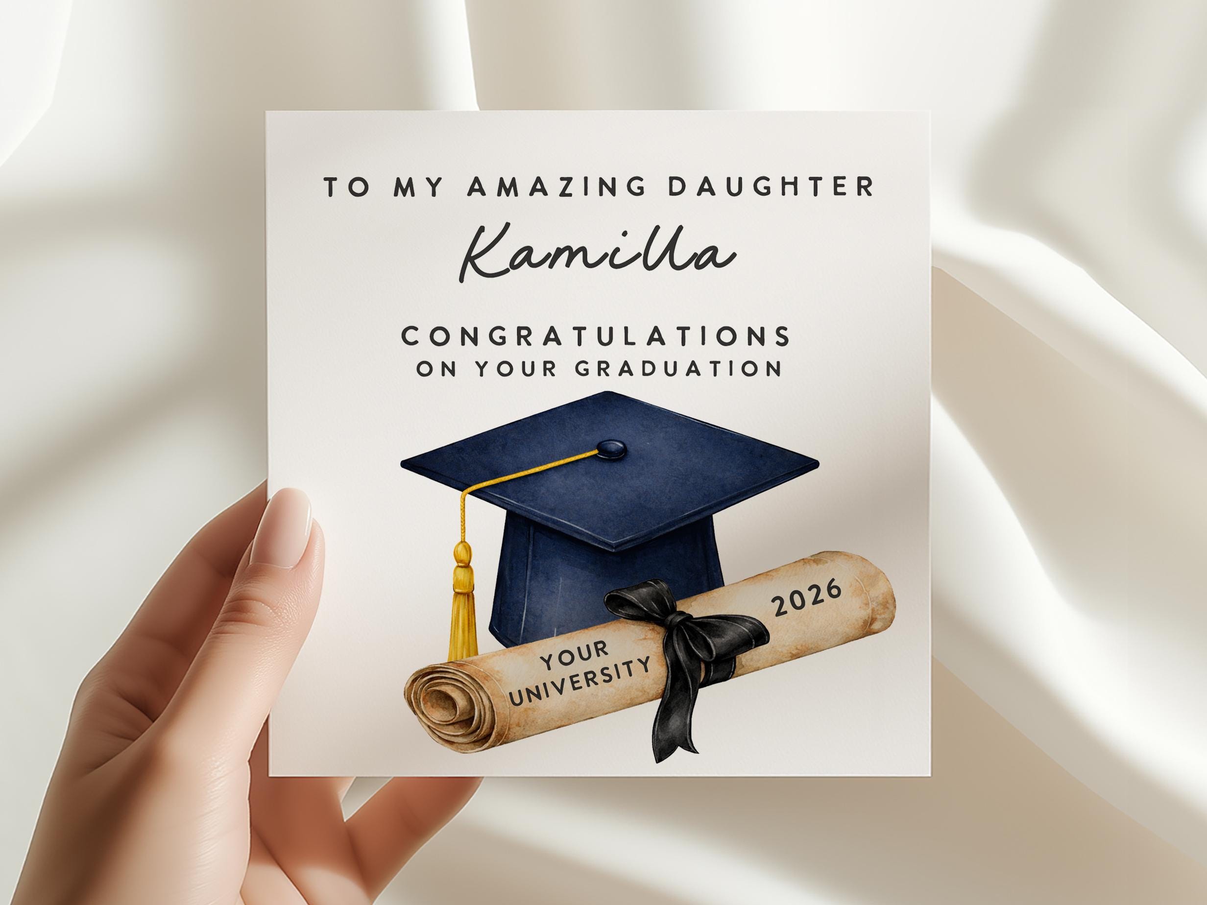 Graduation Card Daughter 2026 Grad Card College Graduation Personalized ...