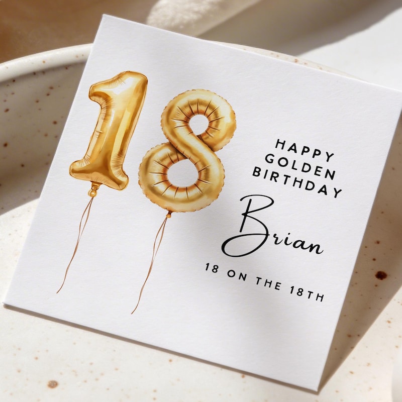 18 Golden Birthday Card - Etsy