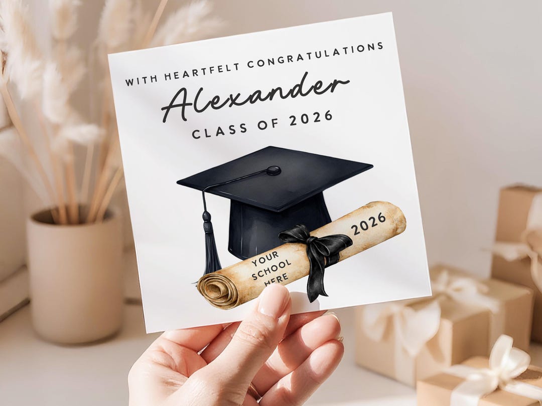 Custom Graduation Card Personalized Name 2026 College Graduation Card ...