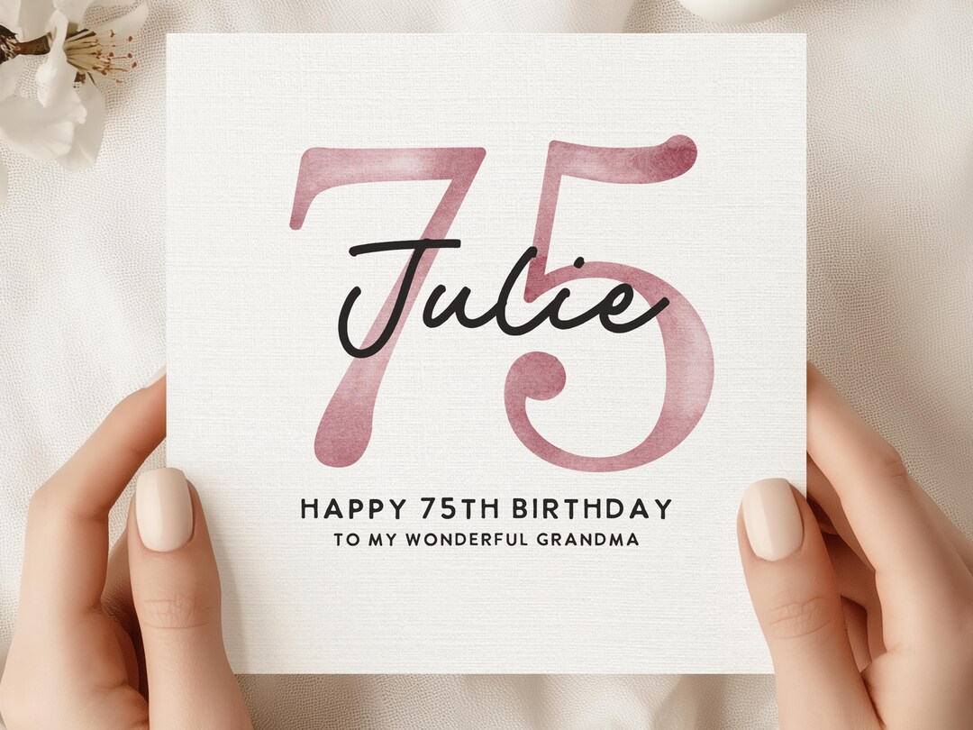 75th Birthday Card Turning Seventy Five Gift for Her Elegant 75 ...