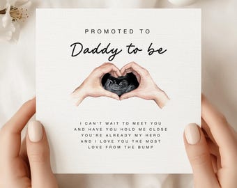 Pregnancy Reveal Card for Dad From Bump Daddy To Be Ultrasound Card New Dad Announcement First Time Father Gift Baby Reveal