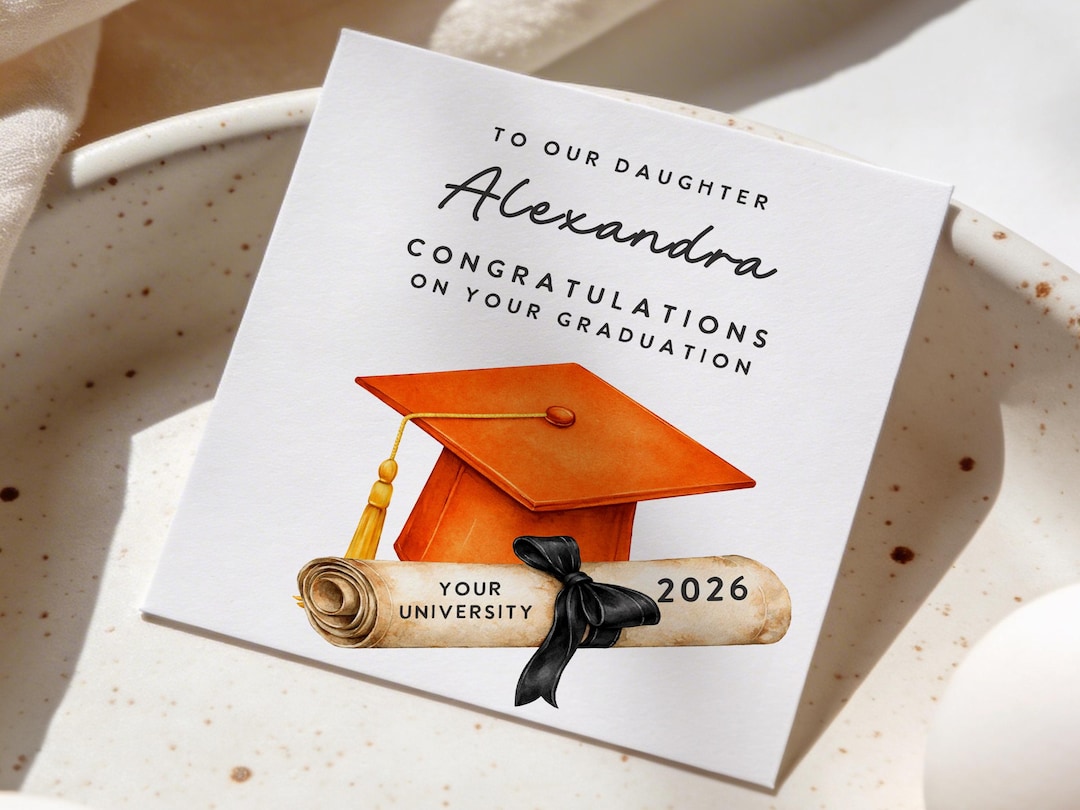 University Graduation Card Personalized Daughter Graduation Gift Class ...