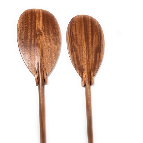 Pair Of Koa Paddles Trophy 32" W/ Vertical Brackets - Made In Hawaii | #Koa999duo
