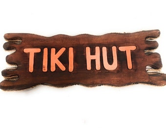 Tiki Hut Sign 20" on Distress Driftwood | #bds1201850