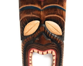 Laughing Tiki Mask 20" - Wall Plaque Hand Carved | #Dpt514750