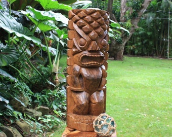 Ocean/Fishing Tiki Sculpture 26" - Hand Carved | Hawaii Museum | #yda1100260