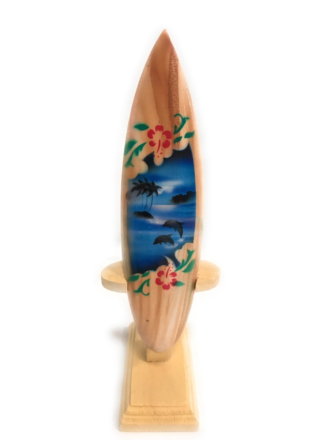 Surfboard W/ Stand Dolphins & Hibiscus Design 6" - Trophy | #lea01k15 ...