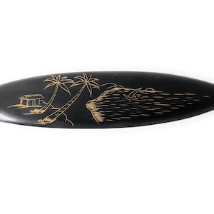 Surfboard w/ Island Sunrise Scene 16&quot; - Hawaii Decor | #erb2601540