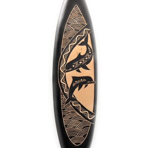 Wooden Surfboard with Dancing Dolphins 30 in - Hawaii Decor | #sur16a75