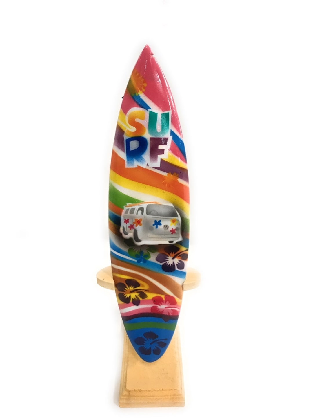 Surfboard W/ Stand 70's VW Van Design 8