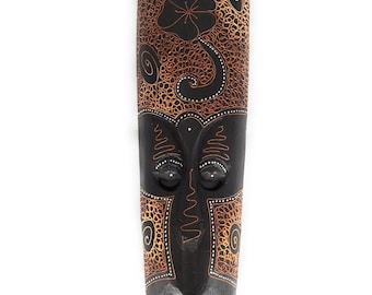 Tribal Tiki Mask 20" w/ Hibiscus - Primitive Art | #wib370450g