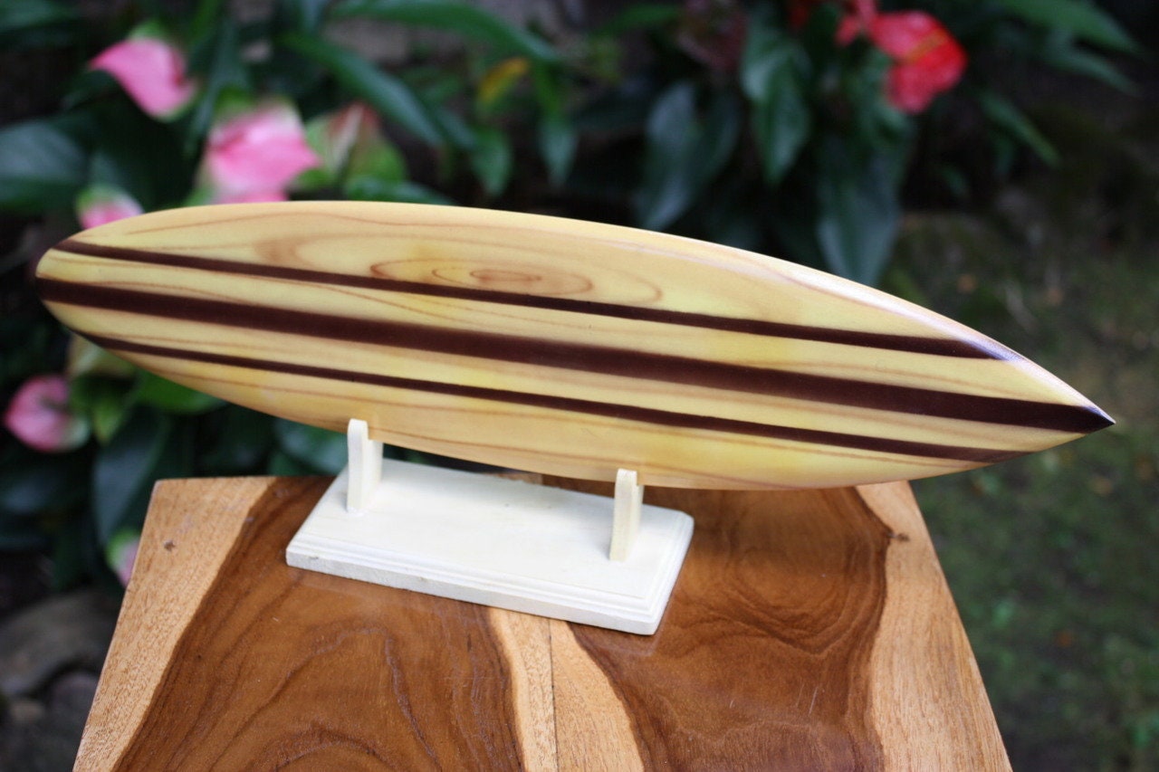 Classic Surfboard Natural W/ Horizontal Stand 16" - Trophy | # ...