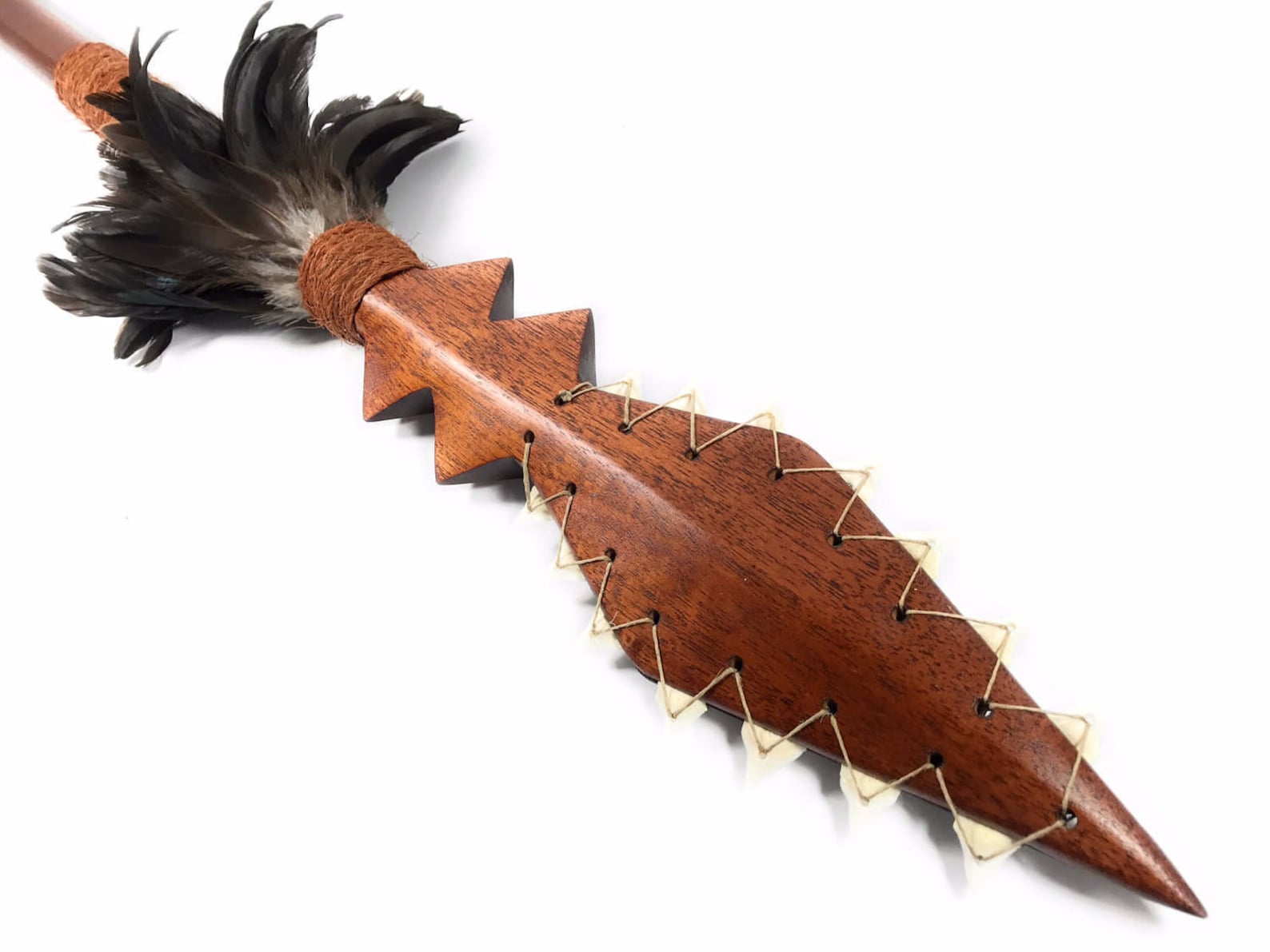 Thick King Kamehameha Koa Spear 60 w/ 14 Shark Teeth Etsy