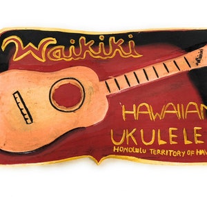 Waikiki, hawajski ukulele replika zabytkowy znak 16 cali | #DPT526940