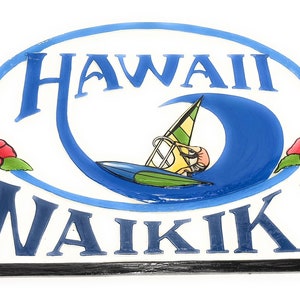 Waikiki, Hawaii Windsurfing Sign 24&quot; - Wall Decor Accents | #ldr06