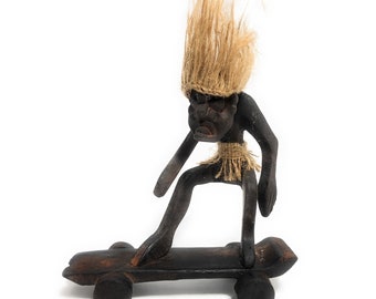 Off The Wall Skateboarder Crazy Primitive Tiki Dude 7" - Tribal Art | #lge24015