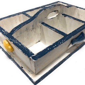 Rustic Nautical Tray w/ 6 Compartments 14&quot; X 9&quot; - Coastal Decor | #ort1703034b