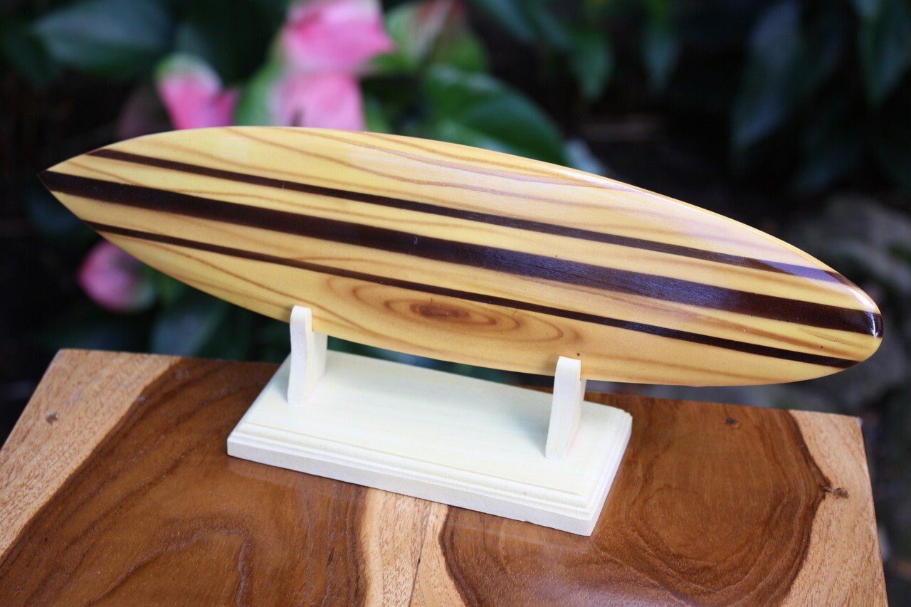 Classic Surfboard Natural W/ Horizontal Stand 12" - Trophy | # ...