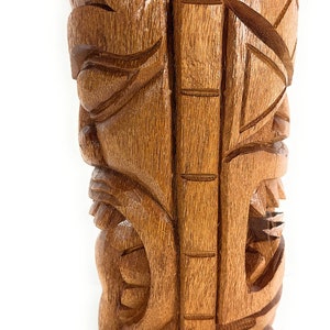 360 Degrees Carving Tiki Statue 20 inch - Natural Finish Outdoor Pool Decor | #lbj306150