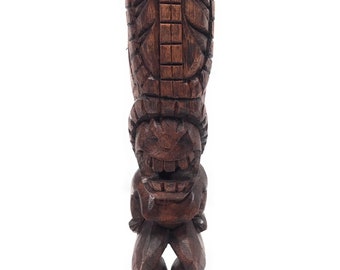 Love Tiki Totem Pole 12" - Hand Carved | #bla603330