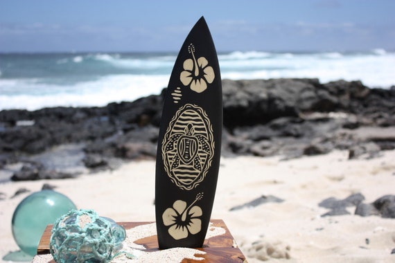 Surfboard W/ Turtle & Hibiscus 16